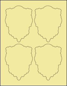 Sheet of 3.5" x 4.667" Pastel Yellow labels