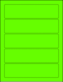 Sheet of 7.375" x 1.875" Fluorescent Green labels