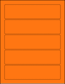 Sheet of 7.375" x 1.875" Fluorescent Orange labels