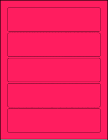 Sheet of 7.375" x 1.875" Fluorescent Pink labels