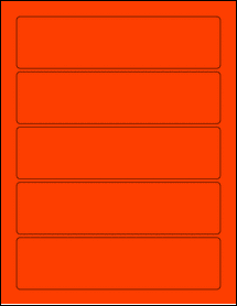 Sheet of 7.375" x 1.875" Fluorescent Red labels