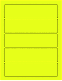 Sheet of 7.375" x 1.875" Fluorescent Yellow labels