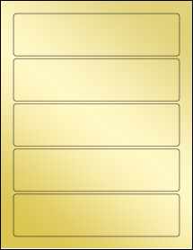 Sheet of 7.375" x 1.875" Gold Foil Inkjet labels