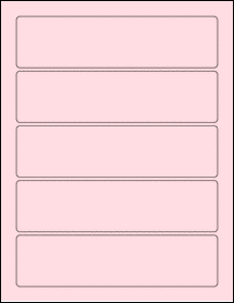 Sheet of 7.375" x 1.875" Pastel Pink labels