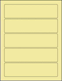 Sheet of 7.375" x 1.875" Pastel Yellow labels