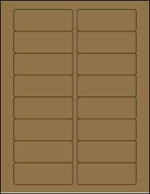 Sheet of 3.375" x 1.25" Brown Kraft labels