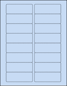 Sheet of 3.375" x 1.25" Pastel Blue labels