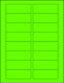 Sheet of 3.375" x 1.25" Fluorescent Green labels