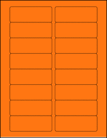 Sheet of 3.375" x 1.25" Fluorescent Orange labels