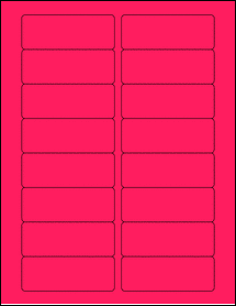 Sheet of 3.375" x 1.25" Fluorescent Pink labels