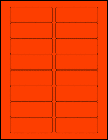 Sheet of 3.375" x 1.25" Fluorescent Red labels