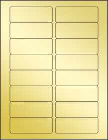 Sheet of 3.375" x 1.25" Gold Foil Inkjet labels