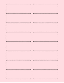 Sheet of 3.375" x 1.25" Pastel Pink labels