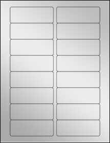 Sheet of 3.375" x 1.25" Silver Foil Laser labels