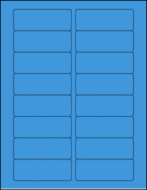 Sheet of 3.375" x 1.25" True Blue labels