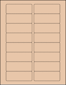 Sheet of 3.375" x 1.25" Light Tan labels