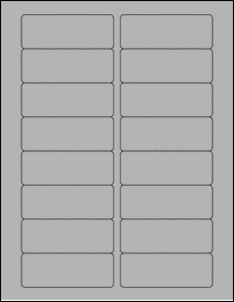 Sheet of 3.375" x 1.25" True Gray labels