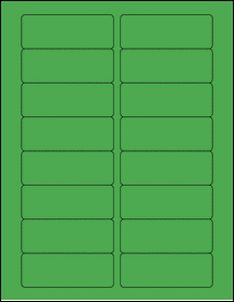 Sheet of 3.375" x 1.25" True Green labels