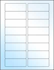 Sheet of 3.375" x 1.25" White Gloss Laser labels