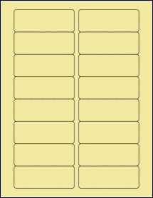 Sheet of 3.375" x 1.25" Pastel Yellow labels