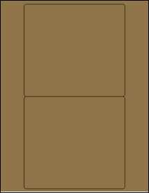 Sheet of 5.8" x 5.3" Brown Kraft labels