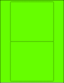 Sheet of 5.8" x 5.3" Fluorescent Green labels