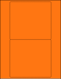 Sheet of 5.8" x 5.3" Fluorescent Orange labels