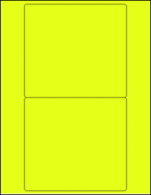 Sheet of 5.8" x 5.3" Fluorescent Yellow labels