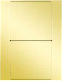 Sheet of 5.8" x 5.3" Gold Foil Laser labels