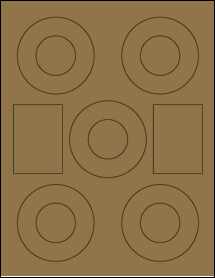 Sheet of 3.0625" x 3.0625" Brown Kraft labels