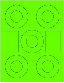 Sheet of 3.0625" x 3.0625" Fluorescent Green labels