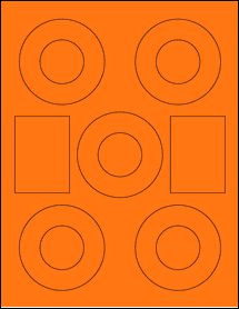 Sheet of 3.0625" x 3.0625" Fluorescent Orange labels