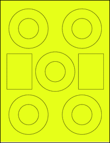 Sheet of 3.0625" x 3.0625" Fluorescent Yellow labels