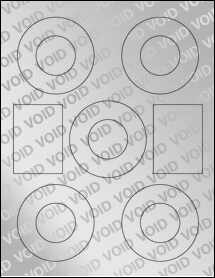 Sheet of 3.0625" x 3.0625" Void Silver Polyester labels