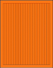 Sheet of 0.28" x 10" Fluorescent Orange labels
