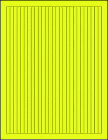 Sheet of 0.28" x 10" Fluorescent Yellow labels