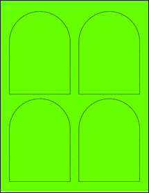 Sheet of 3.5" x 4.75" Fluorescent Green labels
