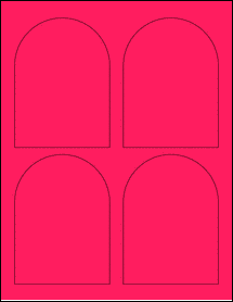 Sheet of 3.5" x 4.75" Fluorescent Pink labels