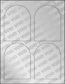 Sheet of 3.5" x 4.75" Void Silver Polyester labels