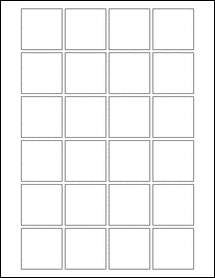 Sheet of 1.625" x 1.625"  labels