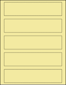 Sheet of 7.5" x 1.75" Rectangle Pastel Yellow labels