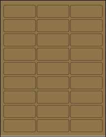 Sheet of 2.5935" x 1" Brown Kraft labels