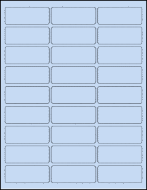 Sheet of 2.5935" x 1" Pastel Blue labels