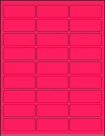 Sheet of 2.5935" x 1" Fluorescent Pink labels