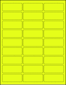 Sheet of 2.5935" x 1" Fluorescent Yellow labels