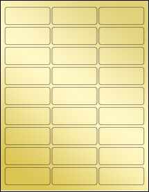 Sheet of 2.5935" x 1" Gold Foil Laser labels