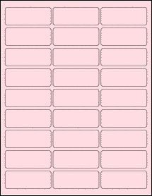 Sheet of 2.5935" x 1" Pastel Pink labels