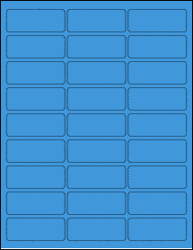 Sheet of 2.5935" x 1" True Blue labels