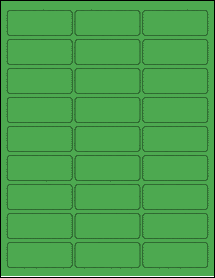 Sheet of 2.5935" x 1" True Green labels