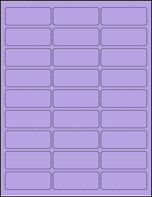 Sheet of 2.5935" x 1" True Purple labels